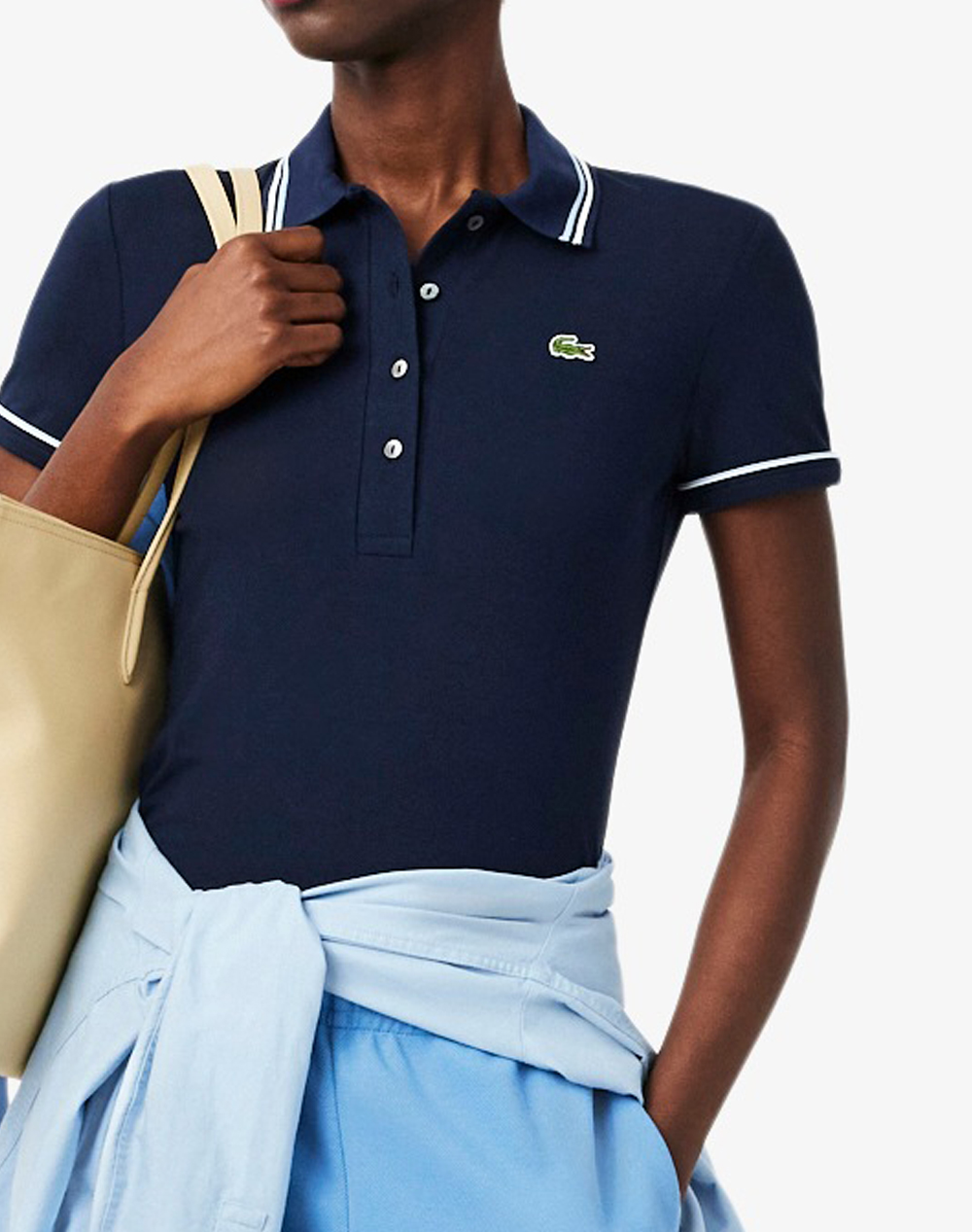 Lacoste Μπλούζα Πολο Κμ Polo Ss 3Df5284-3Ui Navyblue Γυναικεία ρούχα μπλούζες Politikos Shop Πολιτικός
