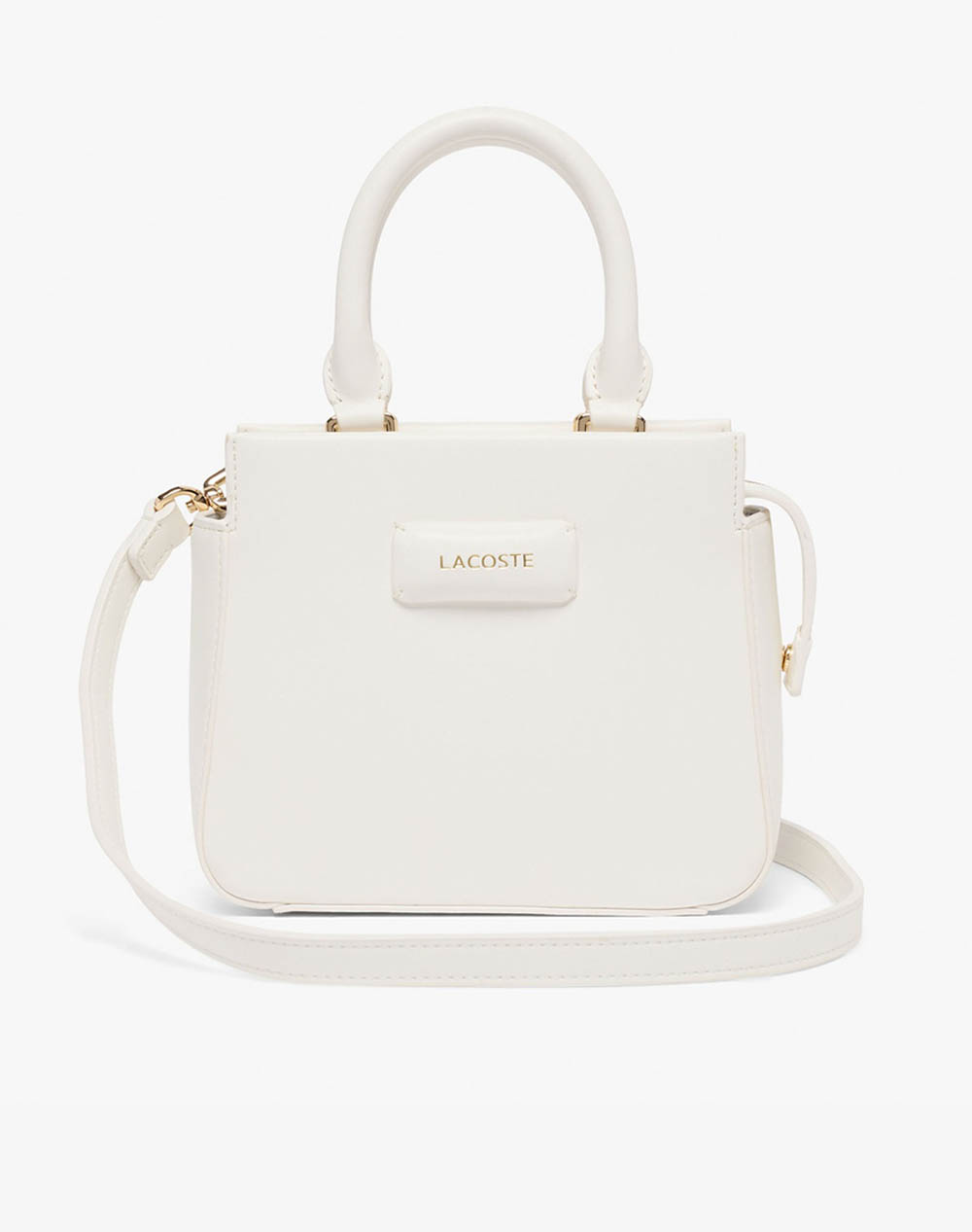 Lacoste Γυναικεία Τσάντα Χειρός Υπολευκό Οικολογικό Δέρμα