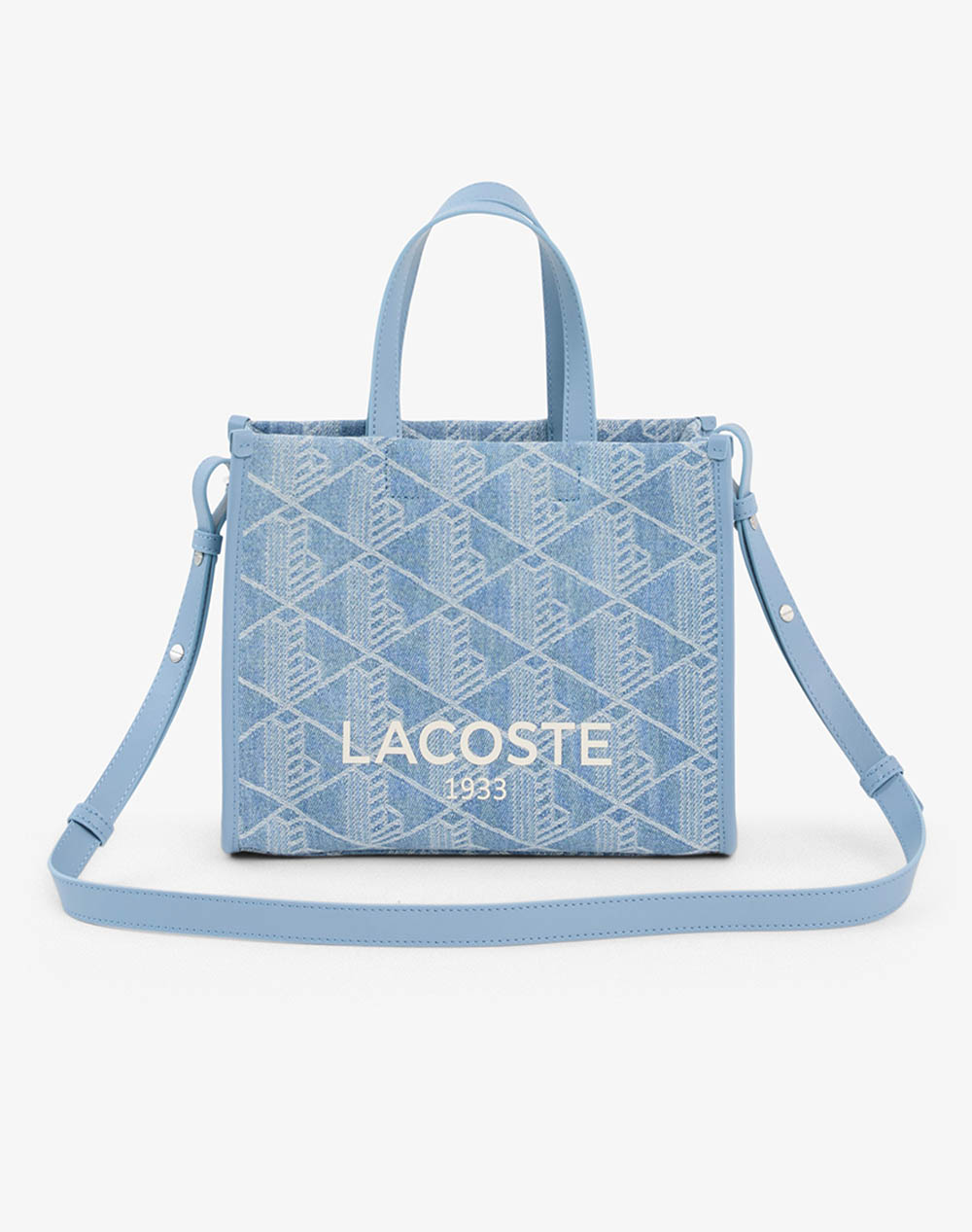 Lacoste Γυναικεία Μικρή Shopping Bag Ανοιχτό Μπλε Βαμβάκι