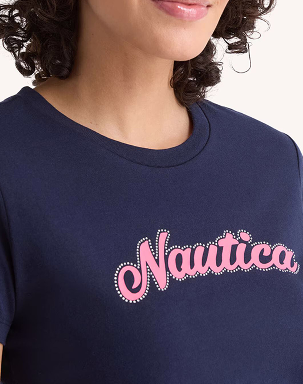 Nautica Μπλούζα T-Shirt Κμ Heritage Logo Dp Rhinestones 3Nc66V113-Navy Darkblue Γυναικεία ρούχα μπλούζες Τ-Shirt Politikos Shop Πολιτικός