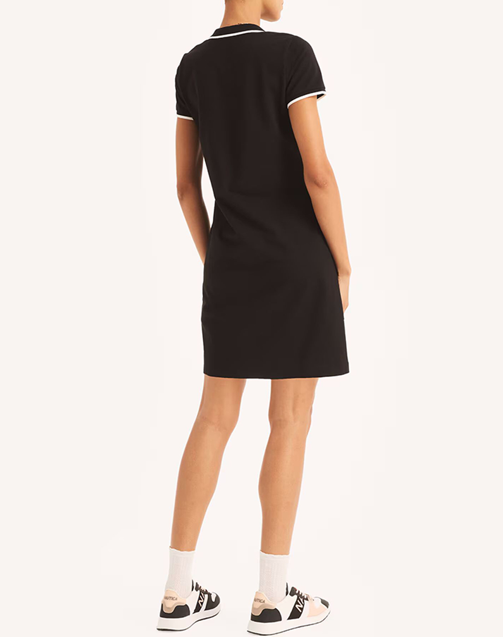 NAUTICA ΦΟΡΕΜΑ S/S TIPPED KNIT OCEAN POLO DRESS 3NC25D603-0TB Black
