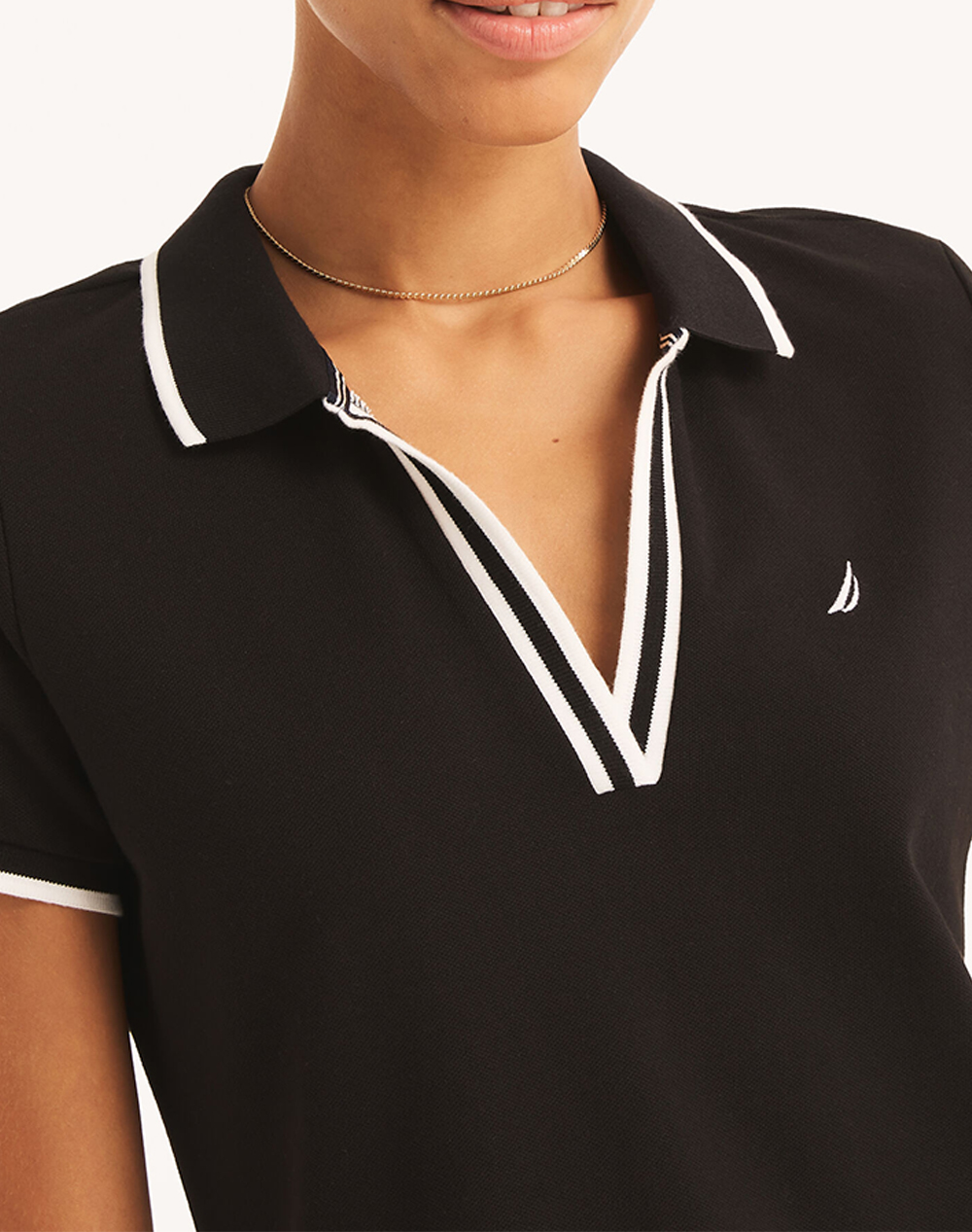 Nautica Φόρεμα S Tipped Knit Ocean Polo Dress 3Nc25D603-0Tb Black Γυναικεία ρούχα φορέματα Politikos Shop Πολιτικός