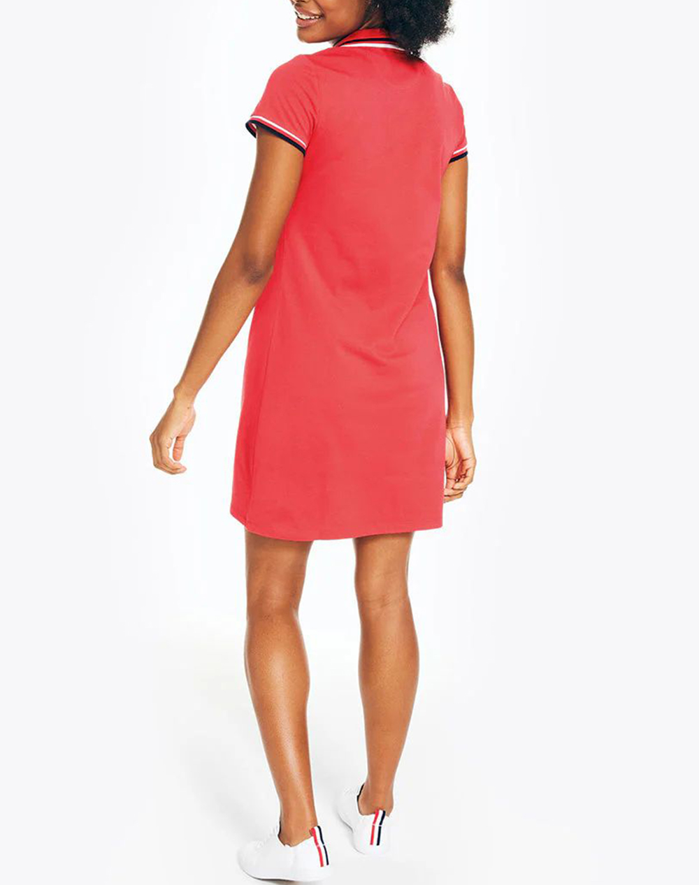 NAUTICA ΦΟΡΕΜΑ S/S TIPPED KNIT OCEAN POLO DRESS 3NC25D603-6VW Red