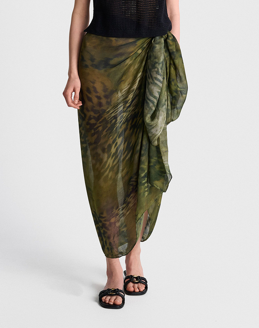 Ale Γυναικείο Παρεό Με Tie-Dye Μοτίβο Και Ρυθμιζόμενο Κόμπο Στη Μέση Πολύχρωμο Modal Βισκόζη