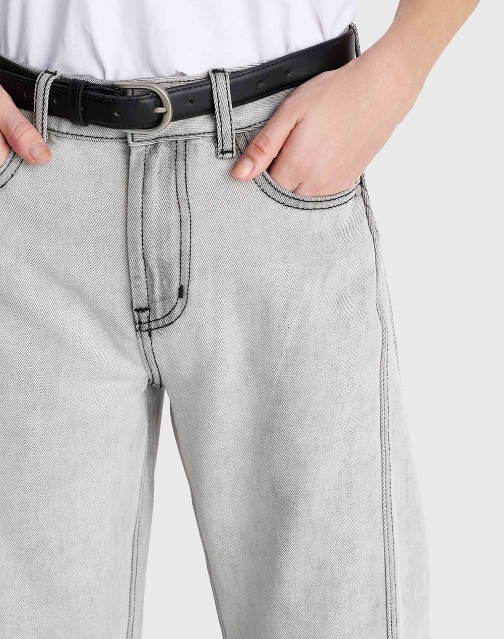Ale Παντελόνι Ζωνη 8922971-Gri Denimgray Γυναικεία ρούχα παντελόνια Jean 5P Cargo Politikos Shop Πολιτικός