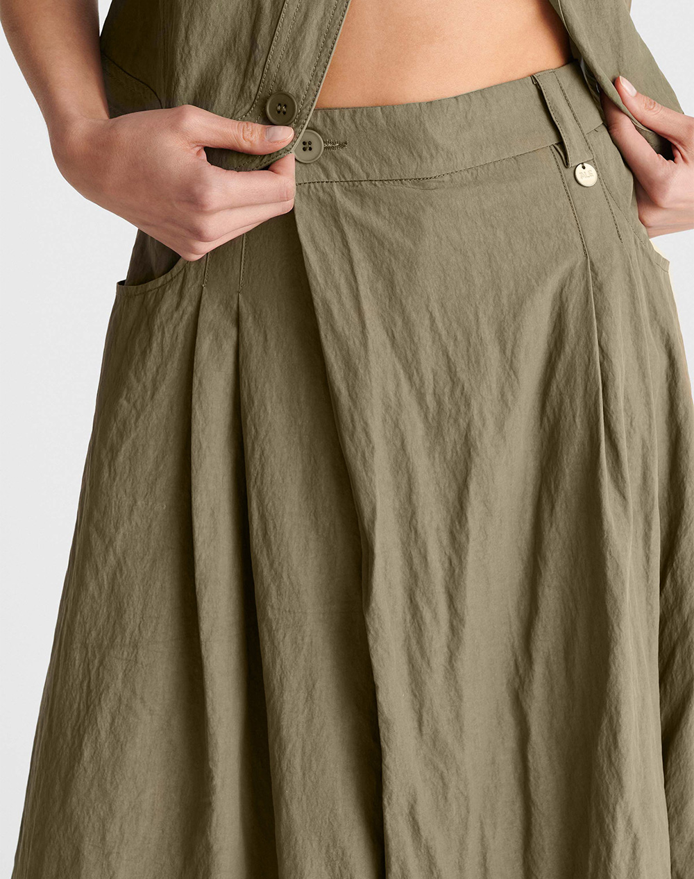 Ale Ζυπ-Κυλοτ 8922916-Xaki Khaki Γυναικεία ρούχα παντελόνια Υφασματινα Politikos Shop Πολιτικός