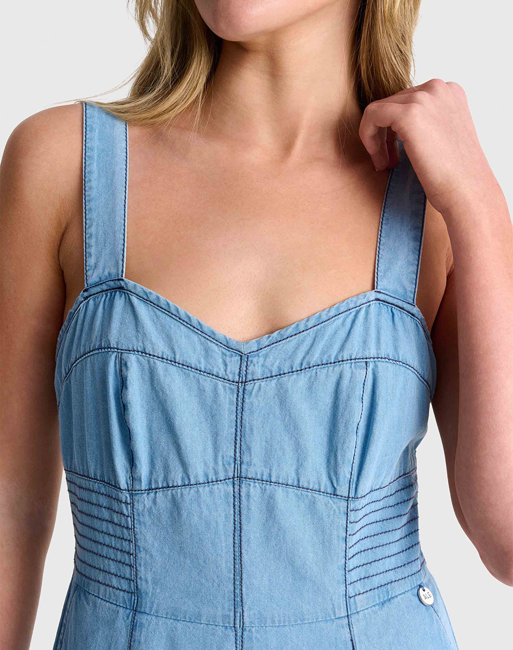 Ale Φόρεμα 81253781-Lblue Denimlightblue Γυναικεία ρούχα φορέματα Politikos Shop Πολιτικός