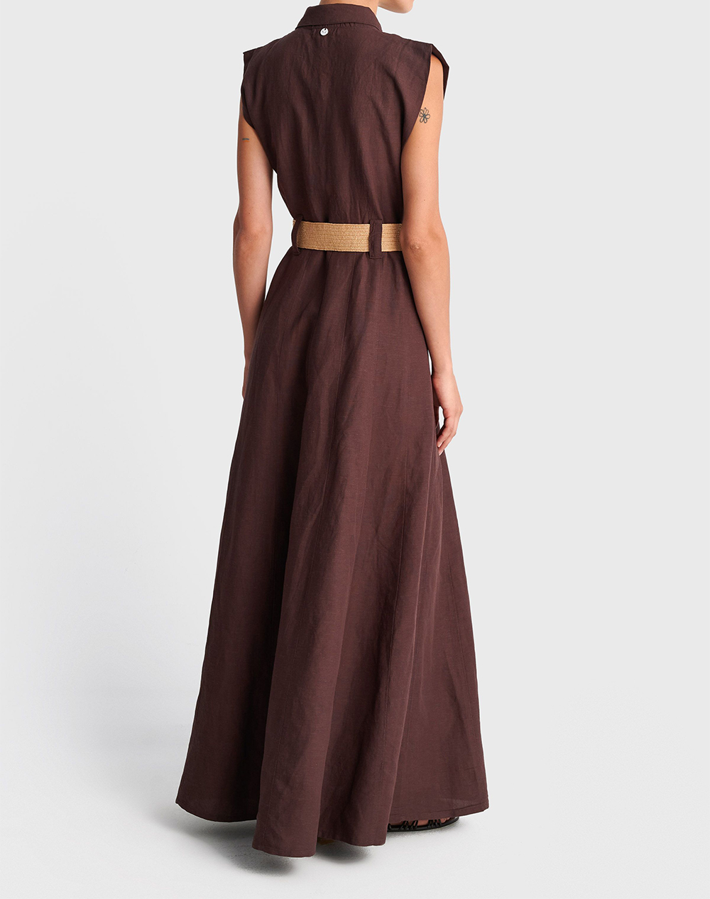 ALE ALE ΦΟΡΕΜΑ ΜΑΚΡΥ ΜΟΝΟΧΡΩΜΟ 8923375-KAFE Brown - 2