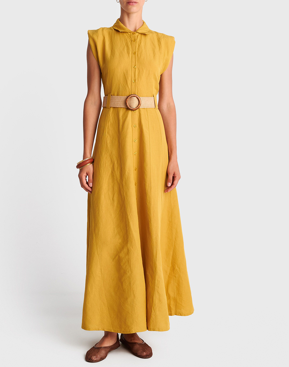 ALE ALE ΦΟΡΕΜΑ ΜΑΚΡΥ ΜΟΝΟΧΡΩΜΟ 8923375-KITRI Yellow