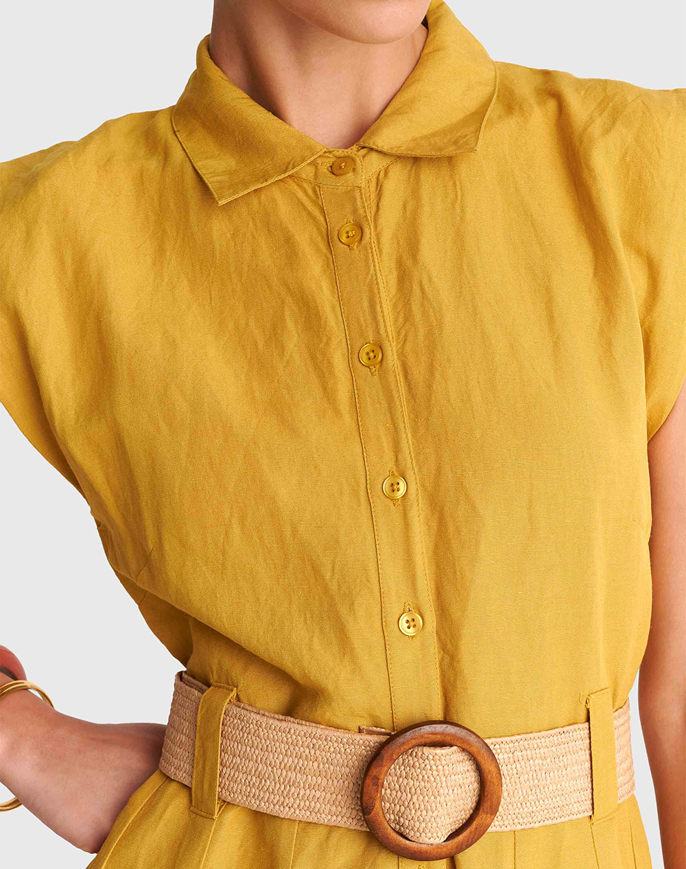 ALE ALE ΦΟΡΕΜΑ ΜΑΚΡΥ ΜΟΝΟΧΡΩΜΟ 8923375-KITRI Yellow - 3