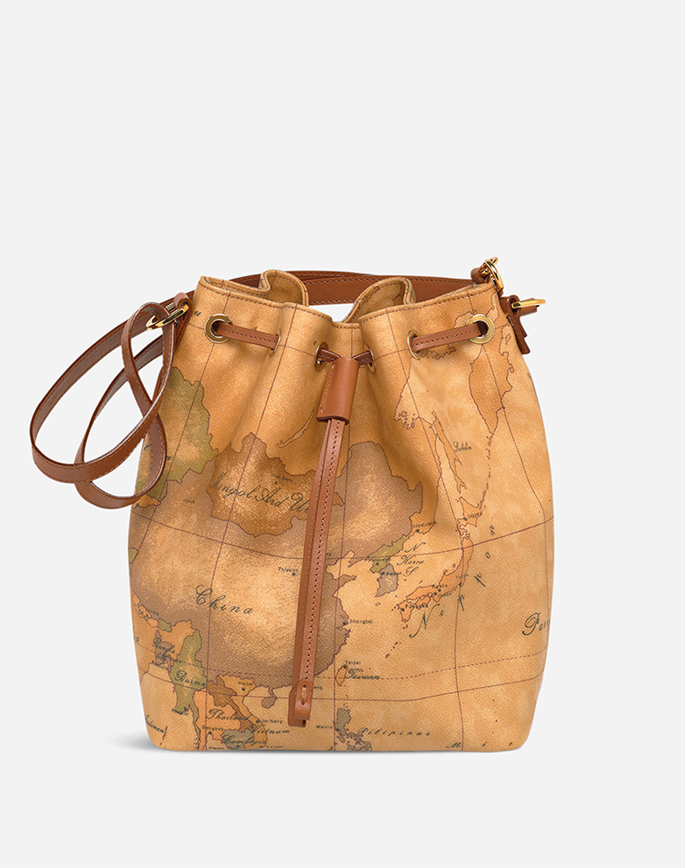 ALV.MARTINI DRAWSTRING 70%CO,PVC30%LEAT. IT.ORIGIN CD082-6000-0010 Tan