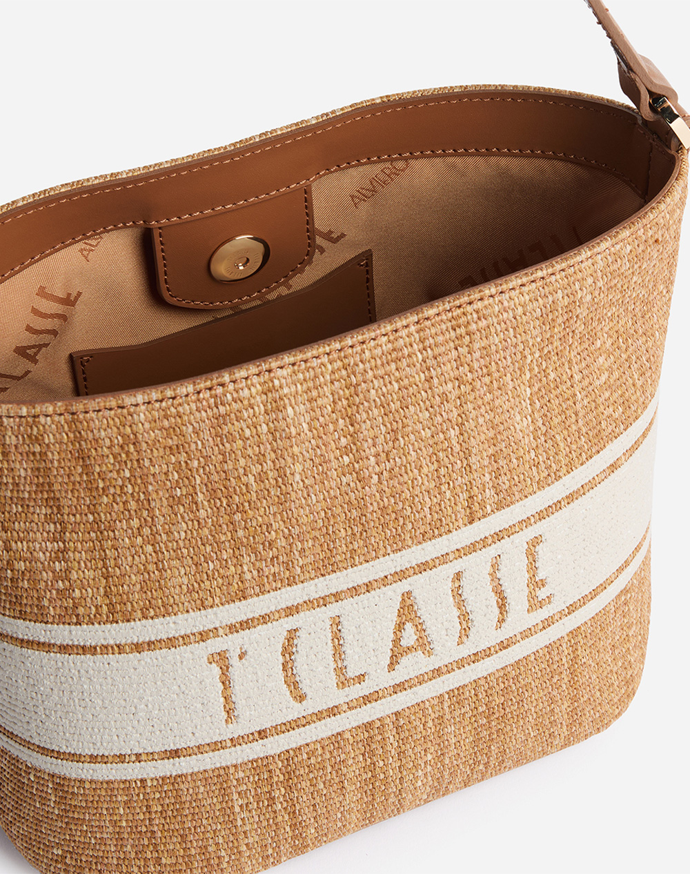 ALV.MARTINI BUCKET BAG 80%CO,PA20%LEATH. IT.ORIGIN LLE93-9925-0970 Tan φωτογραφία