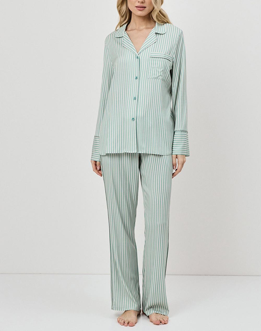 ARUELLE Moss pj long SS26 39.01.23.952-Green/Beige Green