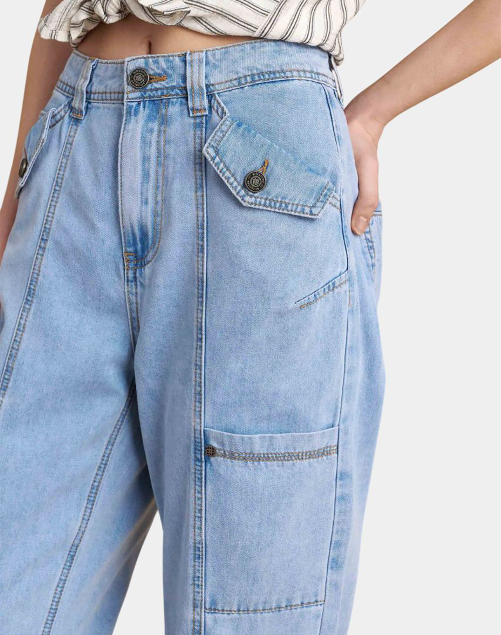 Attrattivo Παντελόνι 9922951-Lblue Denimblue Γυναικεία ρούχα παντελόνια Jean 5P Cargo Politikos Shop Πολιτικός