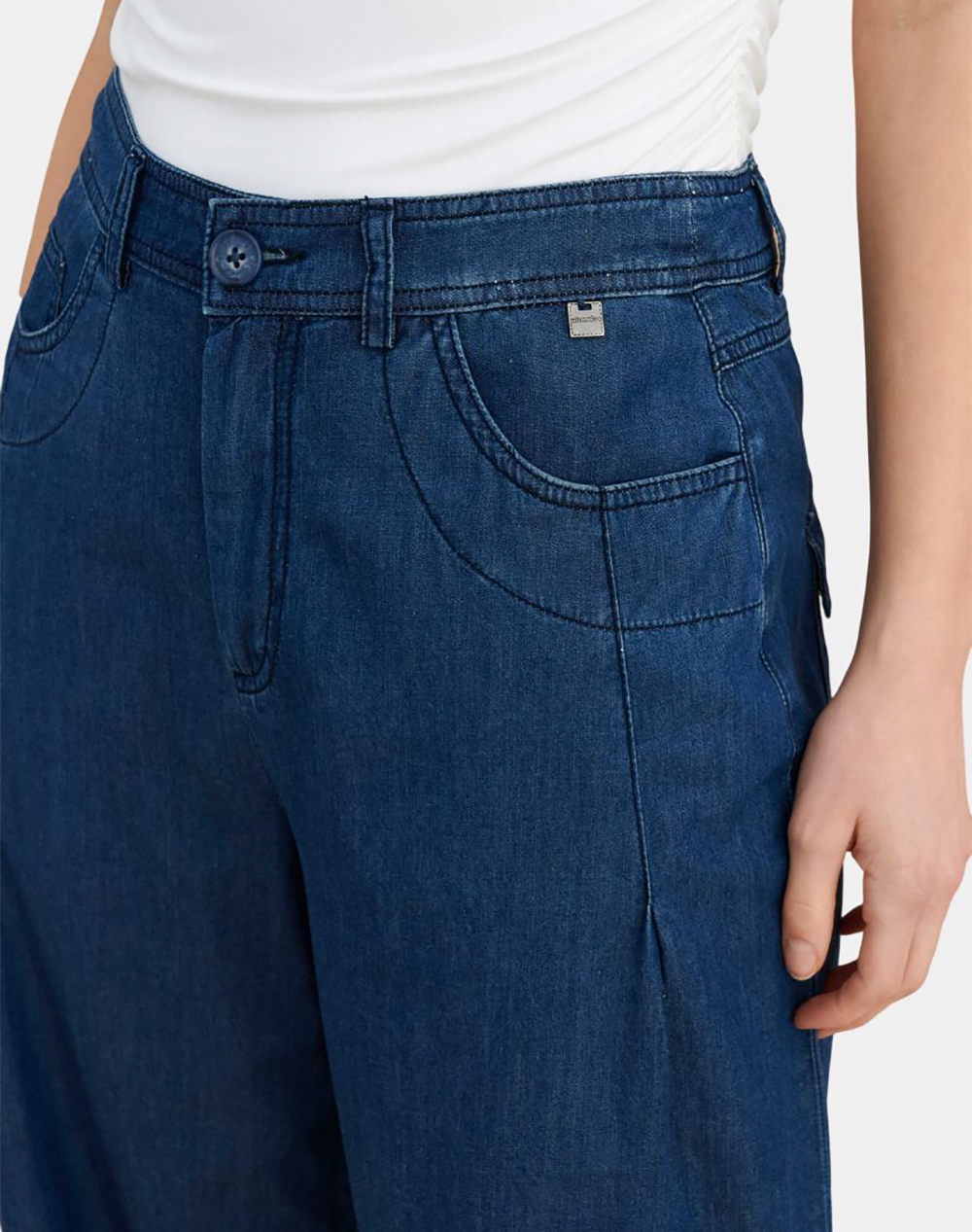 Attrattivo Παντελόνι 9922983-Mple Denimdarkblue Γυναικεία ρούχα παντελόνια Jean 5P Cargo Politikos Shop Πολιτικός