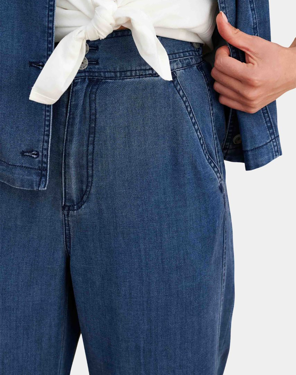 Attrattivo Παντελόνι 9923101-Mple Denimblue Γυναικεία ρούχα παντελόνια Jean 5P Cargo Politikos Shop Πολιτικός