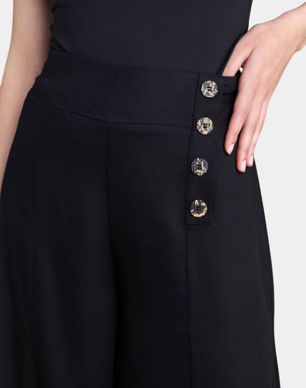 Attrattivo Ζυπ Κυλοτ 9916883-Mayro Black Γυναικεία ρούχα παντελόνια Υφασματινα Politikos Shop Πολιτικός