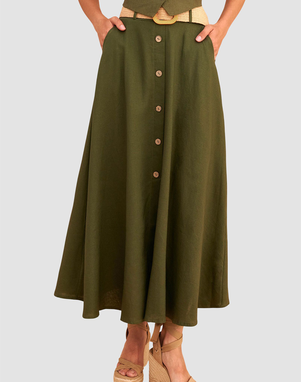 ATTRATTIVO ΦΟΥΣΤΑ & ΖΩΝΗ 9924570-LKHAK Khaki