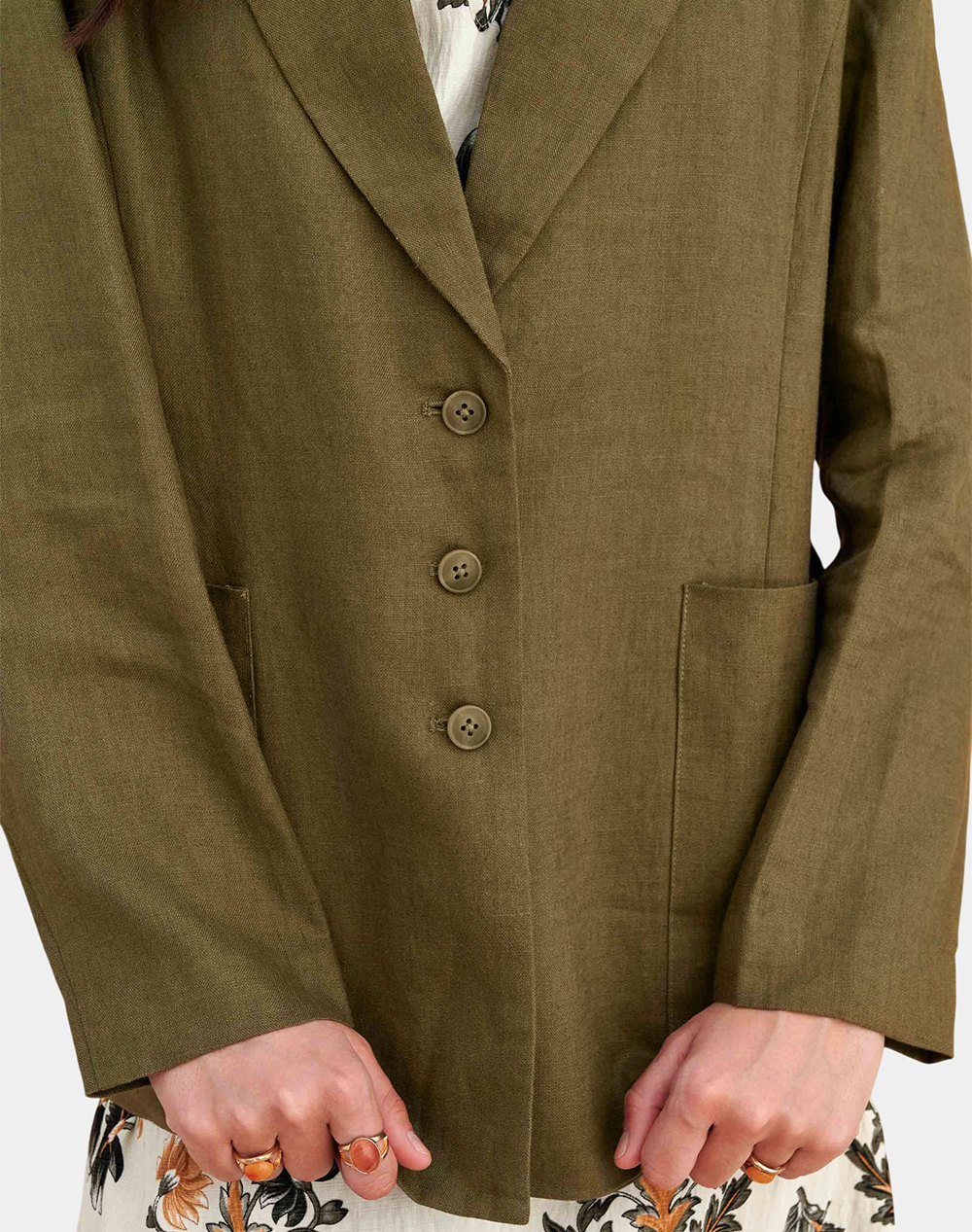 Attrattivo Σακακι 9923004-Xaki Khaki Γυναικεία ρούχα Πανωφορια Σακακια Politikos Shop Πολιτικός
