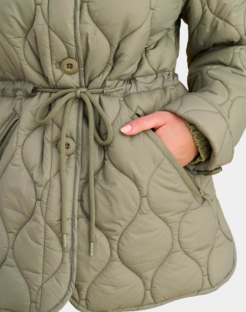 Attrattivo Μπουφάν 9923021-Xaki Khaki Γυναικεία ρούχα Πανωφορια μπουφάν Politikos Shop Πολιτικός