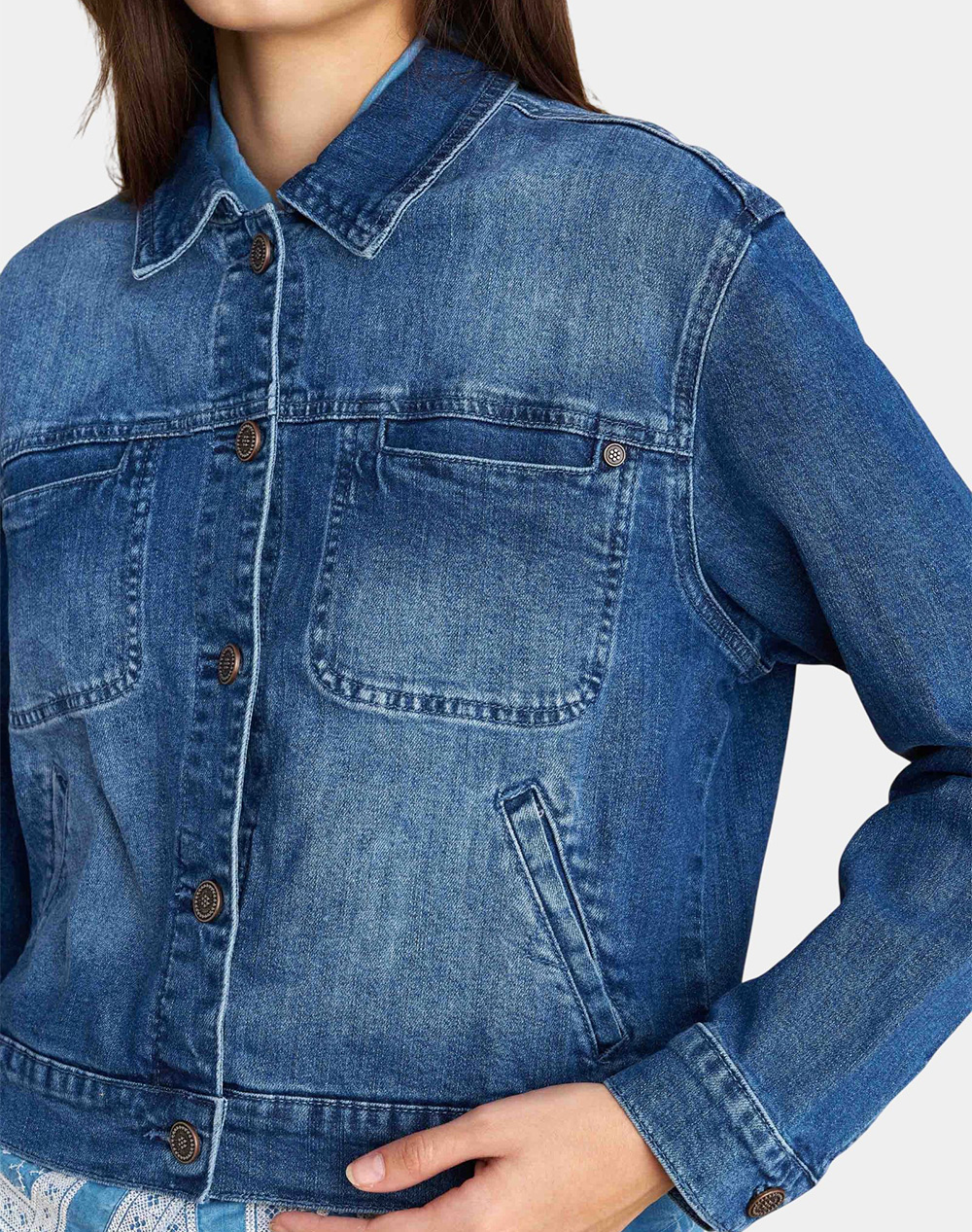 Attrattivo Μπουφάν 9922934-Mple Denimblue Γυναικεία ρούχα Πανωφορια μπουφάν Politikos Shop Πολιτικός