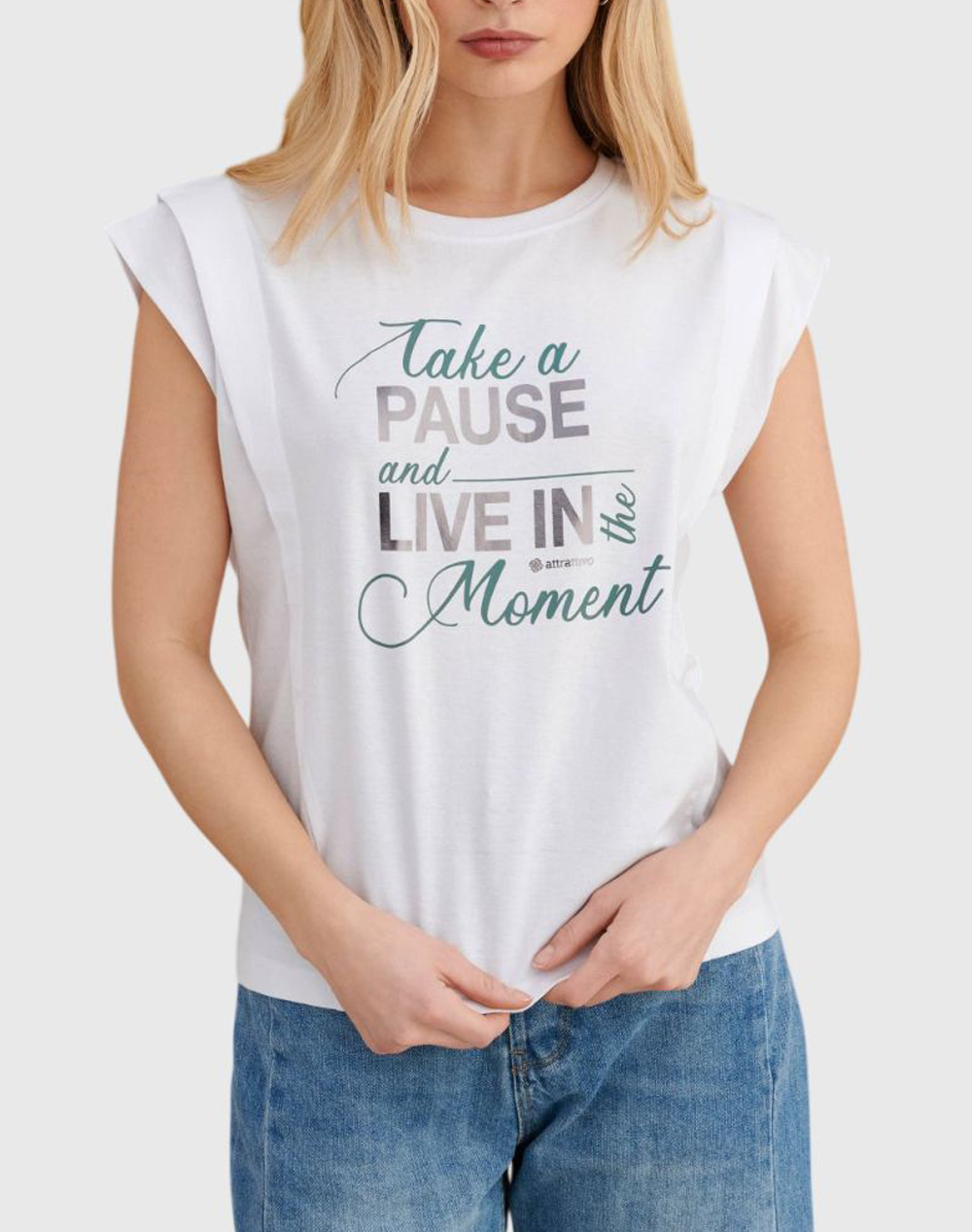 ATTRATTIVO ΜΠΛΟΥΖΑ 9923146-LEYKO White