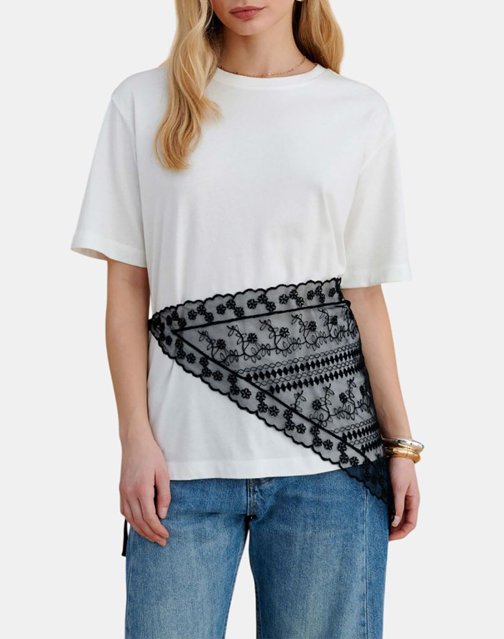 ATTRATTIVO ΜΠΛΟΥΖΑ&ΦΟΥΛΑΡΙ 9923576-LEYKO White