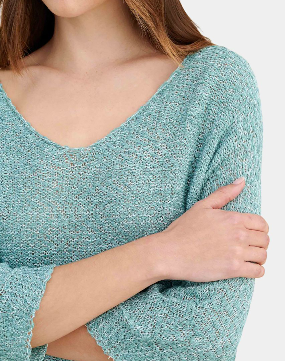 Attrattivo Μπλούζα 9P23389-Teal Mintgreen Γυναικεία ρούχα μπλούζες Πλεκτά Politikos Shop Πολιτικός