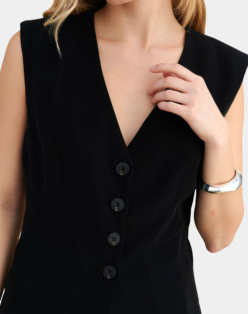 Attrattivo Γιλεκο 91055609-Mayro Black Γυναικεία ρούχα Πανωφορια Σακακια Politikos Shop Πολιτικός