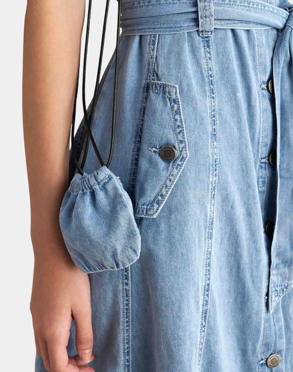 Attrattivo Φόρεμα Ζωνη Τσάντα 9922952-Lblue Denimlightblue Γυναικεία ρούχα φορέματα Politikos Shop Πολιτικός