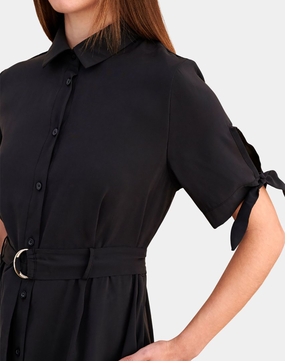 Attrattivo Φόρεμα Ζωνη 9923696-Mayro Black Γυναικεία ρούχα φορέματα Politikos Shop Πολιτικός