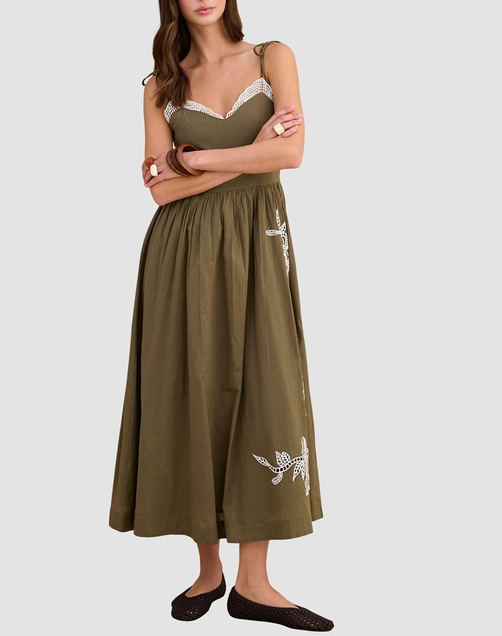 Attrattivo Φόρεμα 9923258-Xaki Khaki Γυναικεία ρούχα φορέματα Politikos Shop Πολιτικός