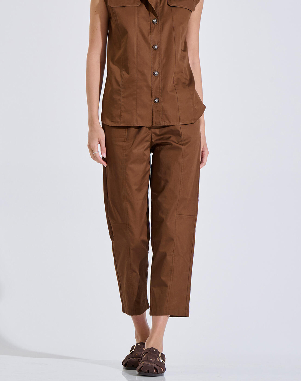 Bill Cost Παντελόνι 10-180335-0-Καφε Brown Γυναικεία ρούχα παντελόνια Chinos Politikos Shop Πολιτικός