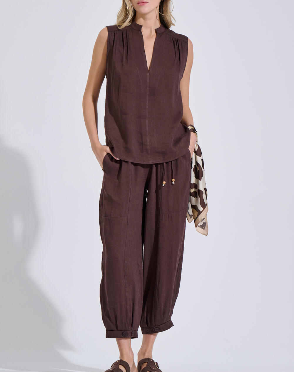 Bill Cost Παντελόνι 10-280575-0-Καφε Brown Γυναικεία ρούχα παντελόνια Chinos Politikos Shop Πολιτικός