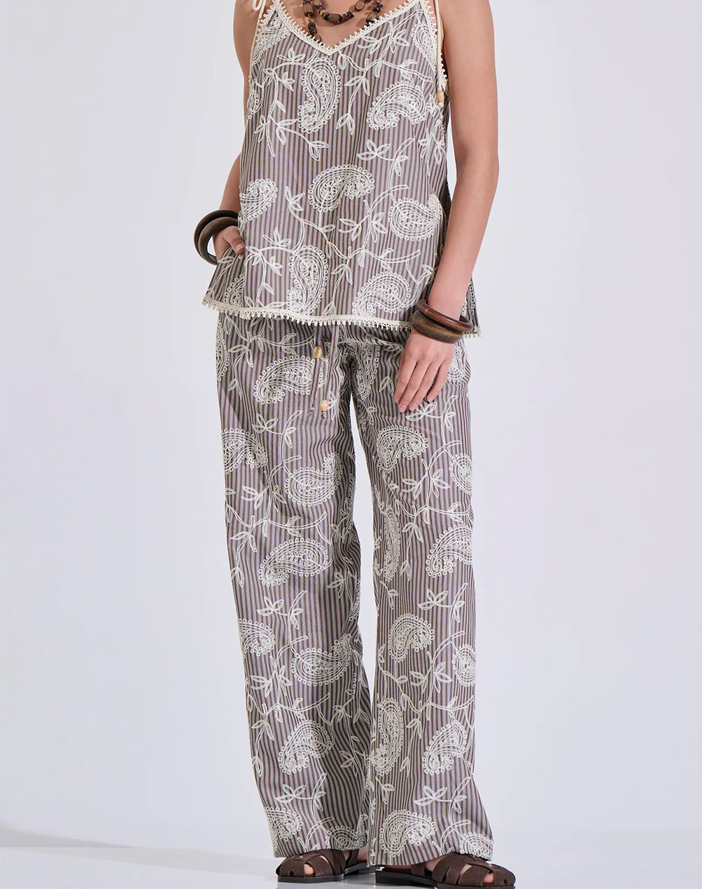 Bill Cost Παντελονα 10-320648-0-Καφε Multi Γυναικεία ρούχα παντελόνια Υφασματινα Politikos Shop Πολιτικός