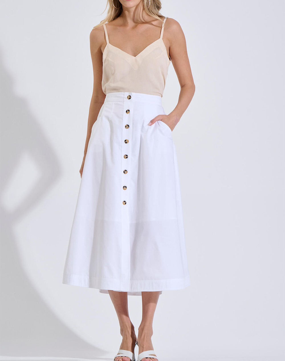 Bill Cost Φούστα 10-180338-0-Λευκο White Γυναικεία ρούχα φούστες Politikos Shop Πολιτικός