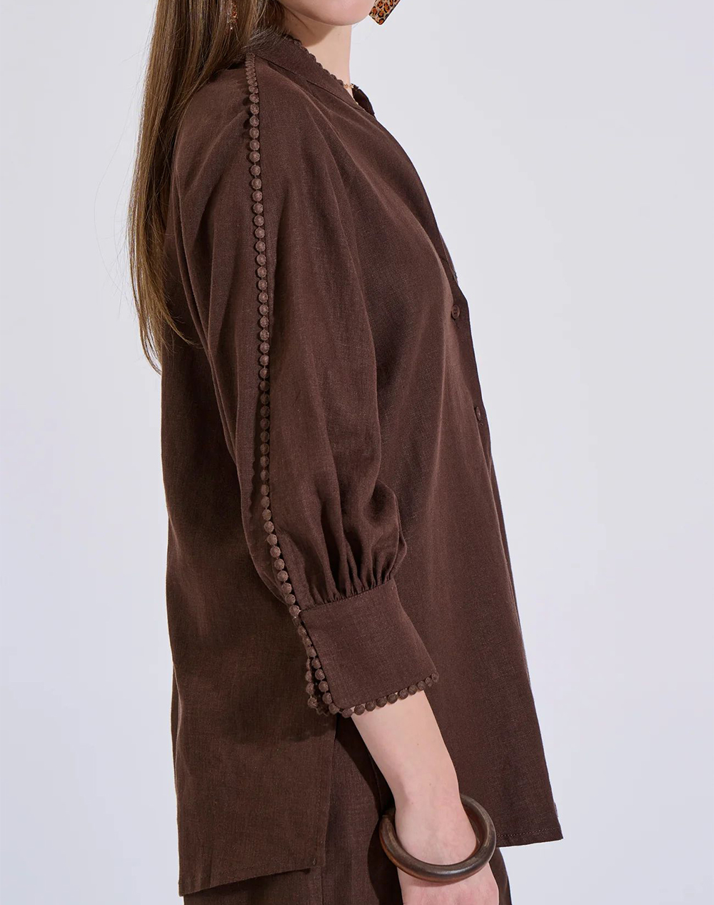 Bill Cost Πουκαμισο 10-280580-0-Καφε Brown Γυναικεία ρούχα πουκάμισα Politikos Shop Πολιτικός