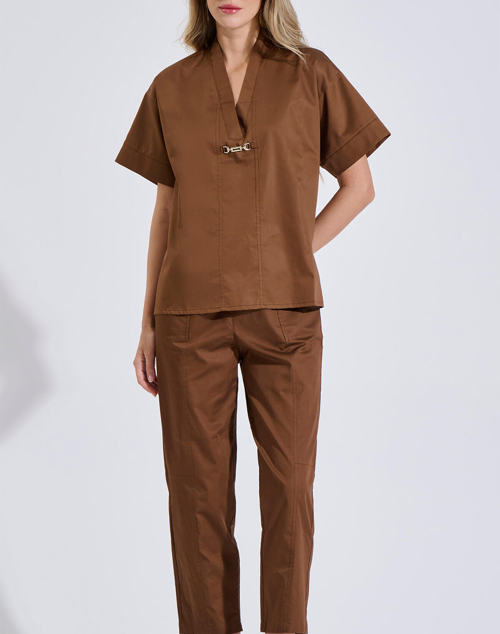 Bill Cost Μπλούζα 10-180336-0-Καφε Brown Γυναικεία ρούχα μπλούζες Τοπ Κορμακια Politikos Shop Πολιτικός