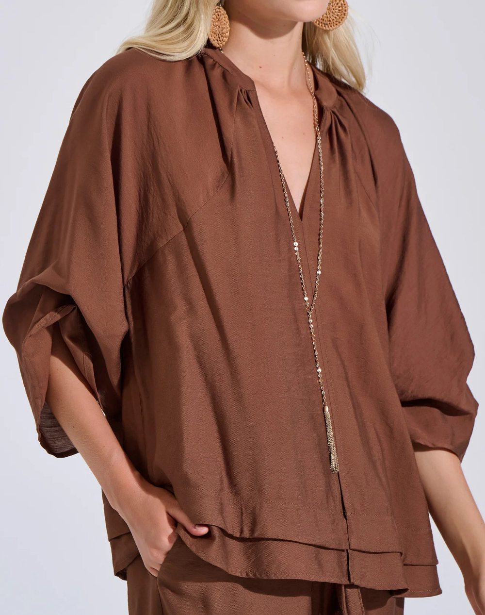 BILL COST ΜΠΛΟΥΖΑ 10-350540-1-ΚΑΦΕ Brown