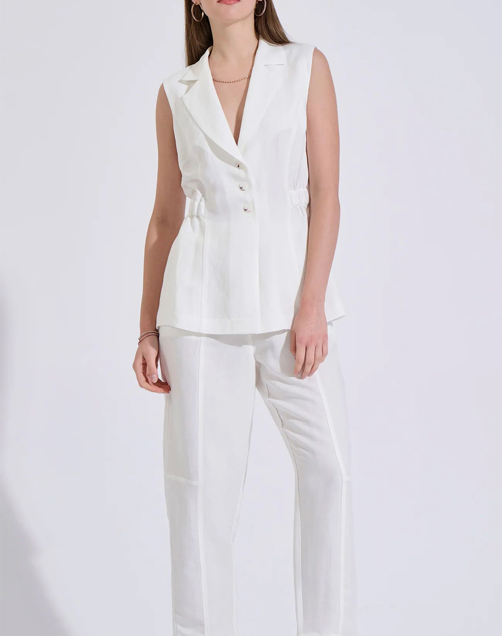 Bill Cost Γιλεκο 10-280578-0-Εκρου Offwhite Γυναικεία ρούχα Πανωφορια Σακακια Politikos Shop Πολιτικός