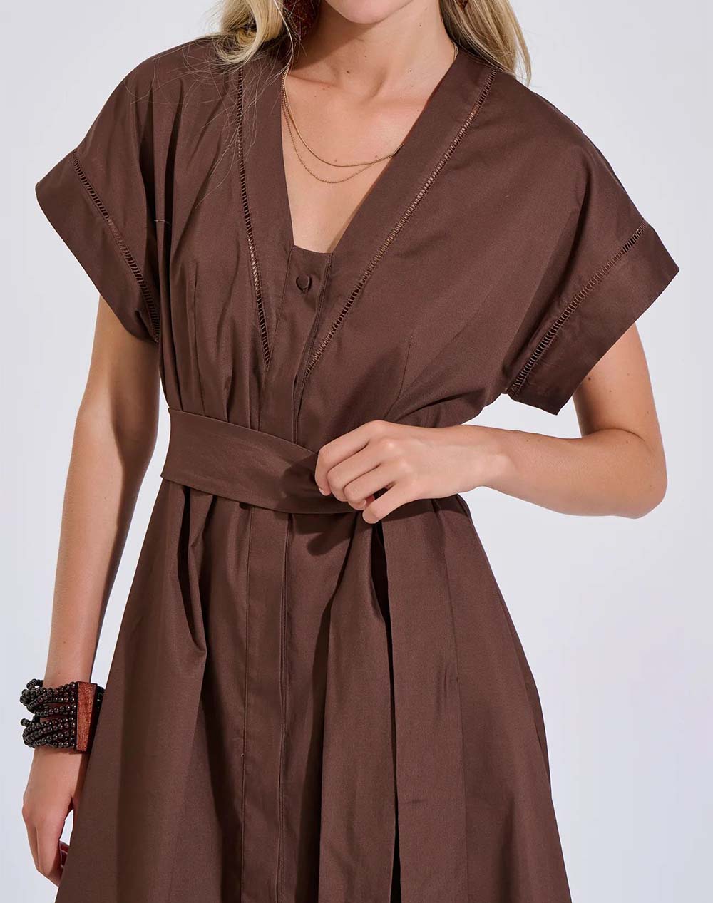 Bill Cost Φόρεμα 10-180367-0-Καφε Brown Γυναικεία ρούχα φορέματα Politikos Shop Πολιτικός