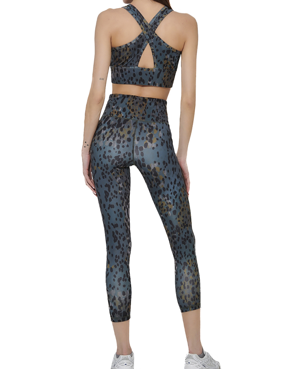 BODY ACTION WOMEN''S ALLOVER PRINTED 7/8 LEGGINGS 011620-01-STONE LEOPARD Multi φωτογραφία
