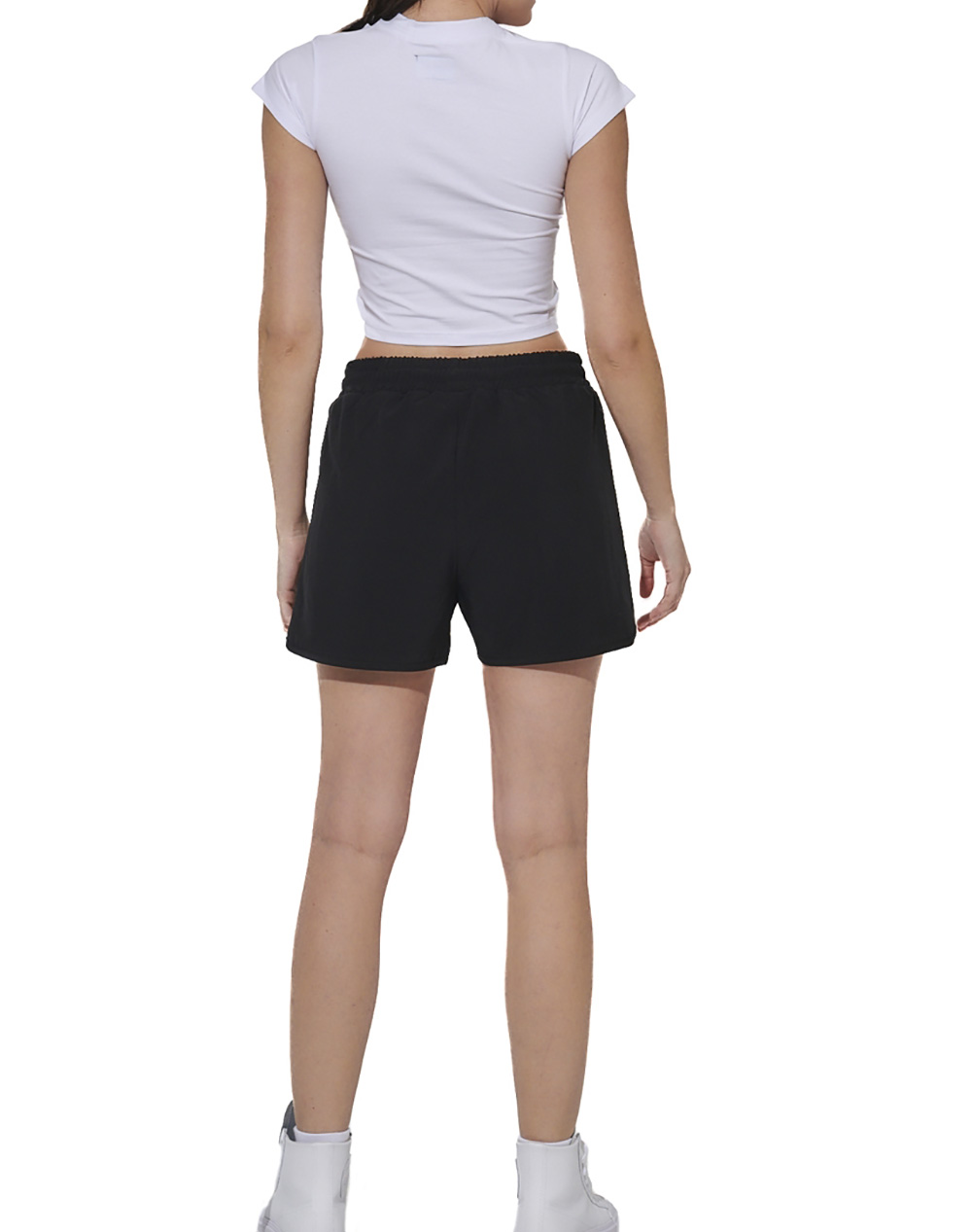 BODY ACTION BODY ACTION WOMEN''S CROPPED STRETCH JERSEY T-SHIRT 051625-01-WHITE White - 2