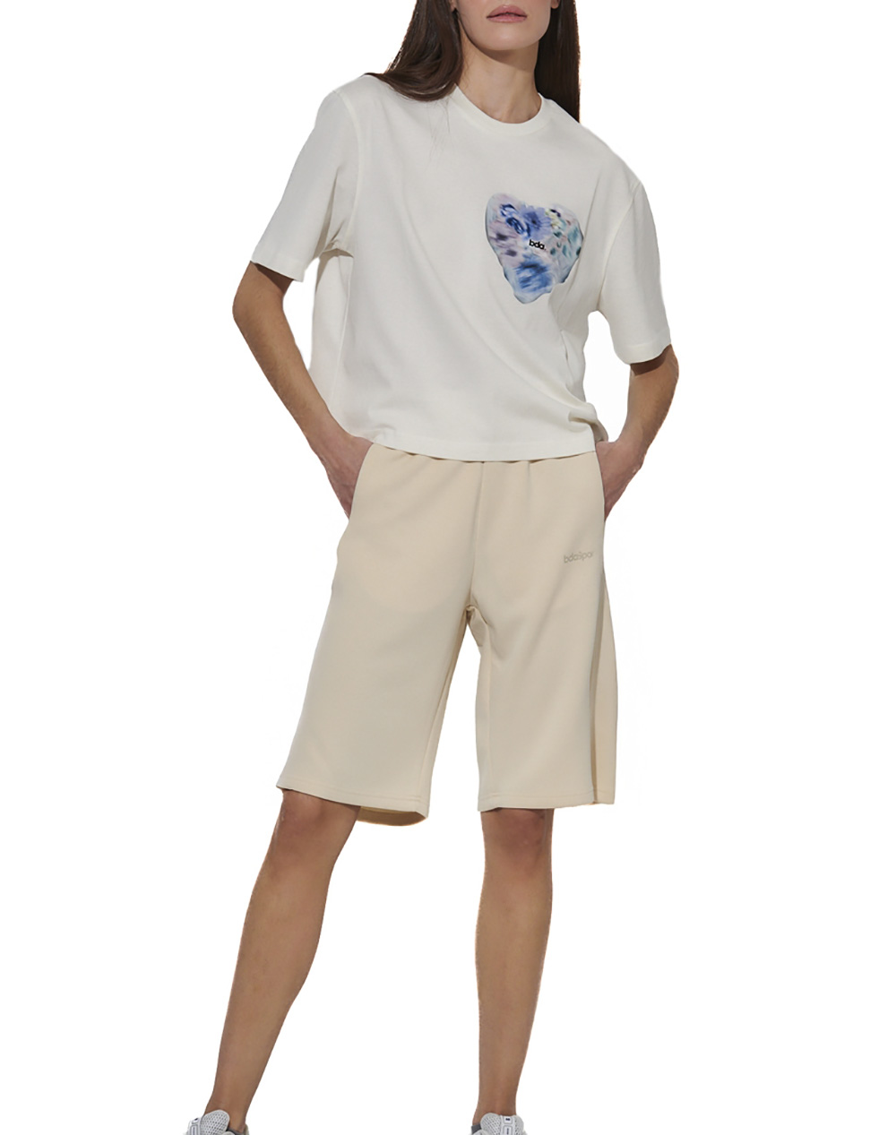BODY ACTION WOMEN''S RELAXED FIT MERCERISED T-SHIRT 051624-01-White Alyssum OffWhite φωτογραφία