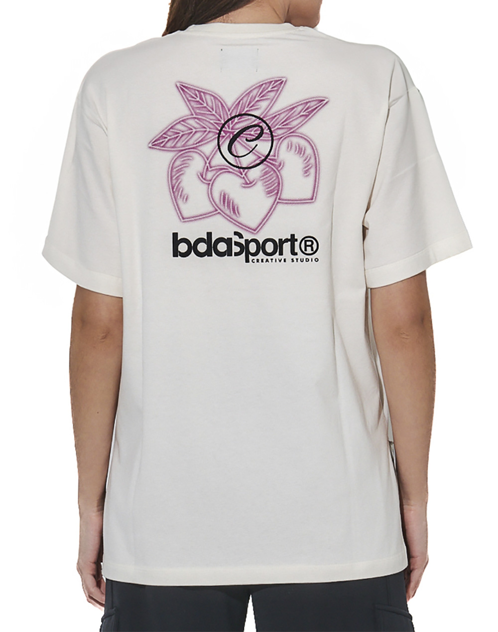 BODY ACTION BODY ACTION WOMEN''S SHORT SLEEVED GRAPHIC T-SHIRT 051629-01-White Alyssum OffWhite - 2