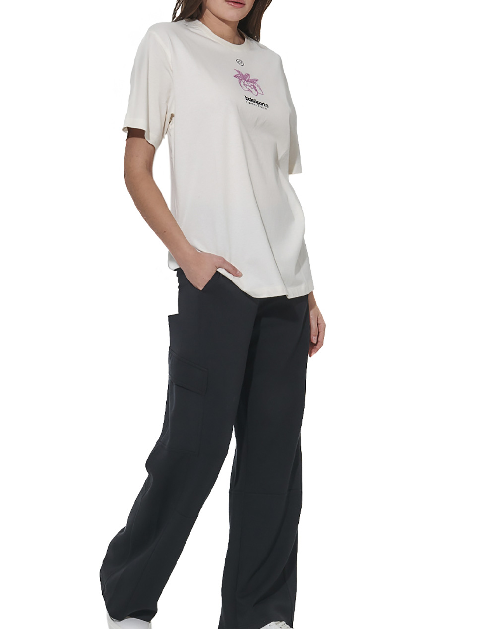 Body Action Women&Apos S Short Sleeved Graphic T-Shirt 051629-01-White Alyssum Offwhite Γυναικεία ρούχα μπλούζες Τ-Shirt Politikos Shop Πολιτικός