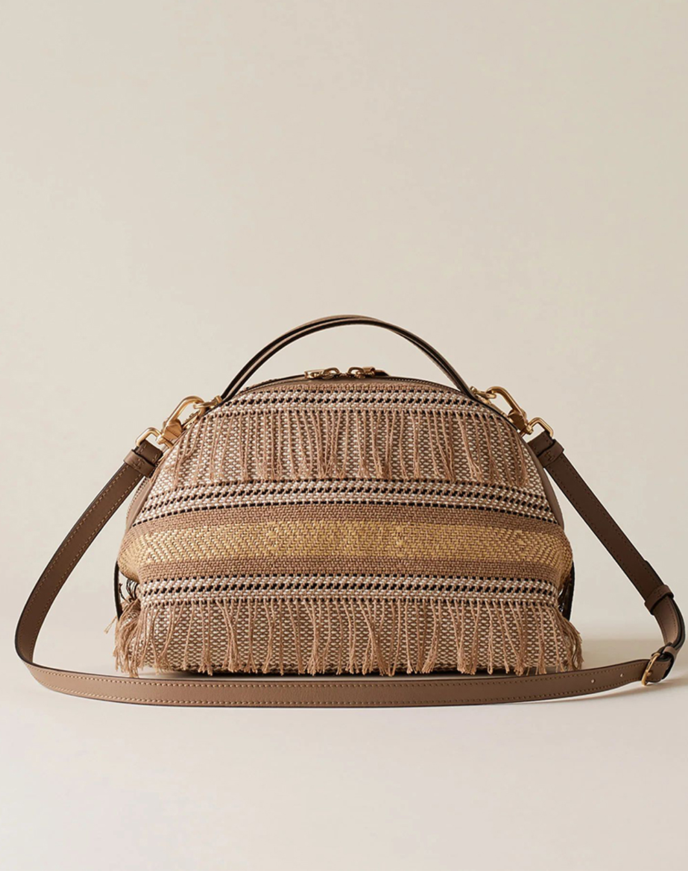 BORBONESE BORBONESE SMALL BAG 66%CO19%PL15%FIBRES IT.ORIGIN P26923329-0212-A92 SandyBrown