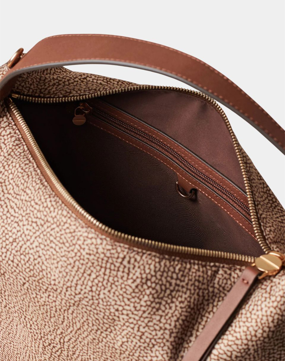 BORBONESE BORBONESE HOBO BAG PL(L)PL(T)LEATHER ITAL.ORIGIN P2691010232-AH1-994 Brown φωτογραφία