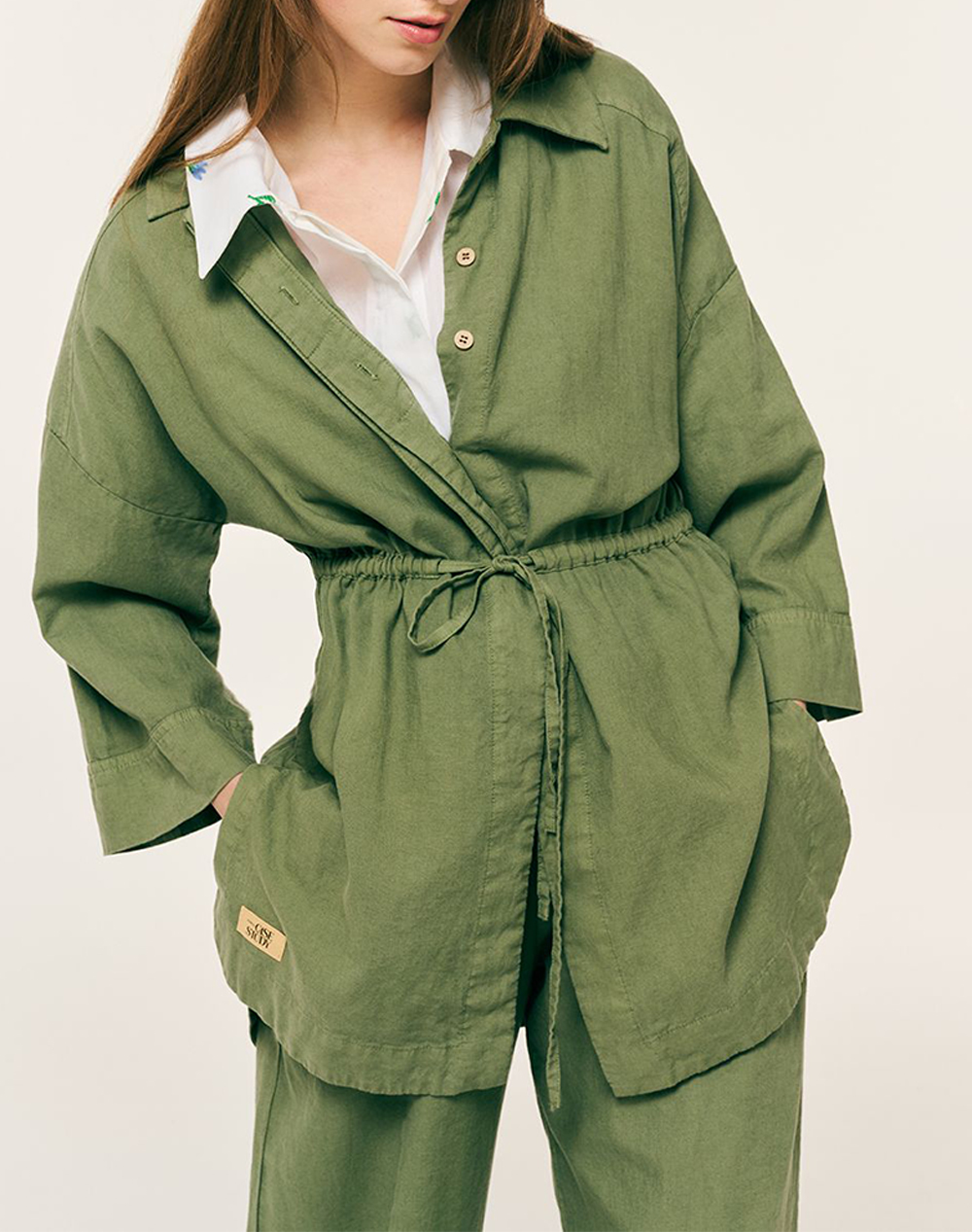 FOREL Πουκάμισο με κορδόνια Case Study 082.80.05.010-XAKI Khaki