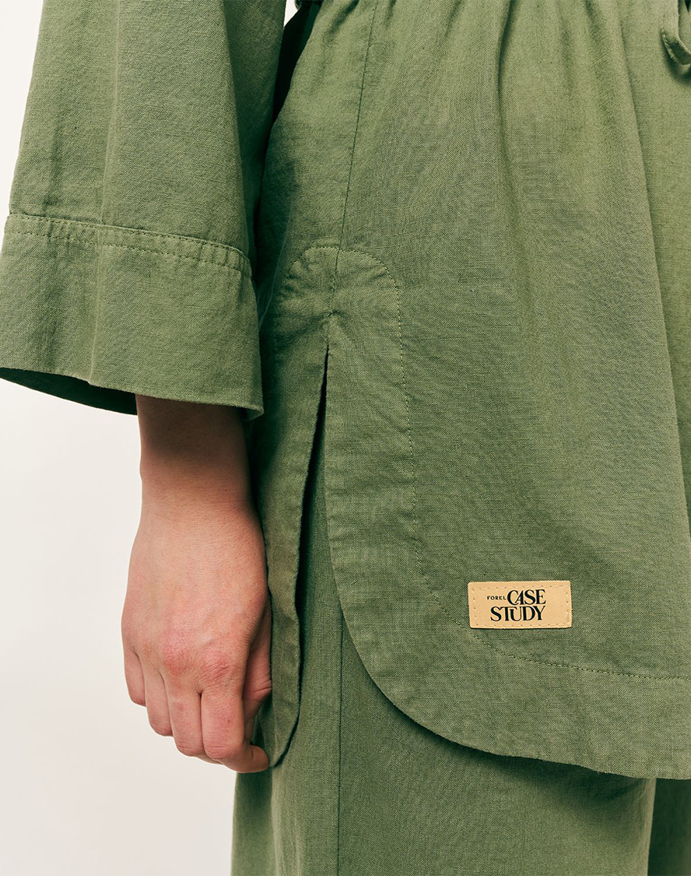 Forel Πουκάμισο με Κορδόνια Case Study 082 80 05 010-Xaki Khaki Γυναικεία ρούχα πουκάμισα Politikos Shop Πολιτικός